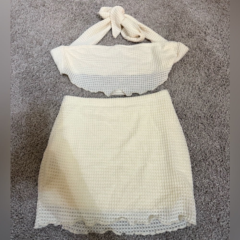 SHEIN Cream Skirt Set